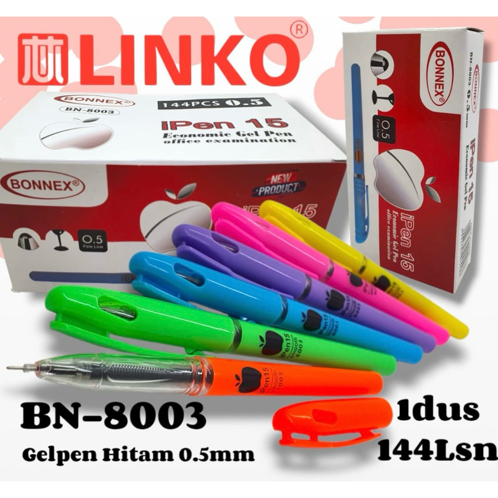 

12pcs Youmei Pulpen Bolpoin Bollpoin Gel Pen Apel Fancy Karakter V-tro