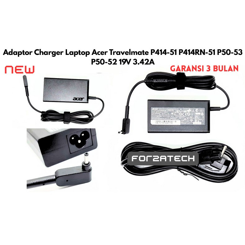 Adaptor Charger Laptop Acer Travelmate P414-51 P414RN-51 P50-53 P50-52 19V 3.42A Bergaransi