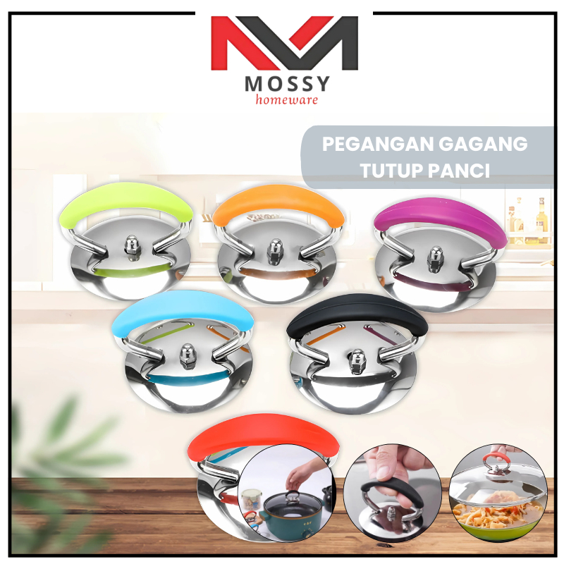 MOSSY Kenop Knop Silicon Pegangan Gagang Tutup Panci Anti Panas Tutupan Panci Stainless