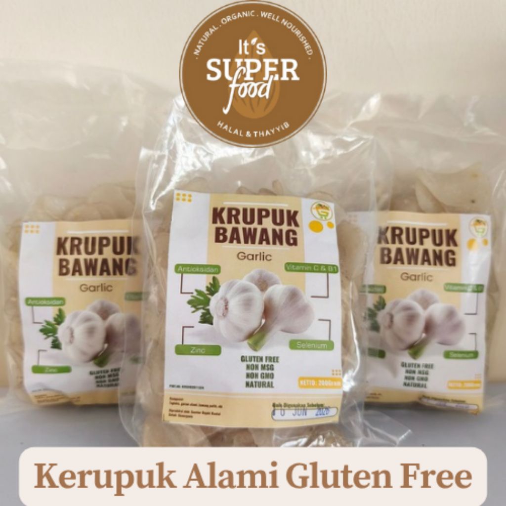 

Kerupuk Bawang Mentah Alami Gea Organic Gluten Free 200 gram | Kerupuk Sehat