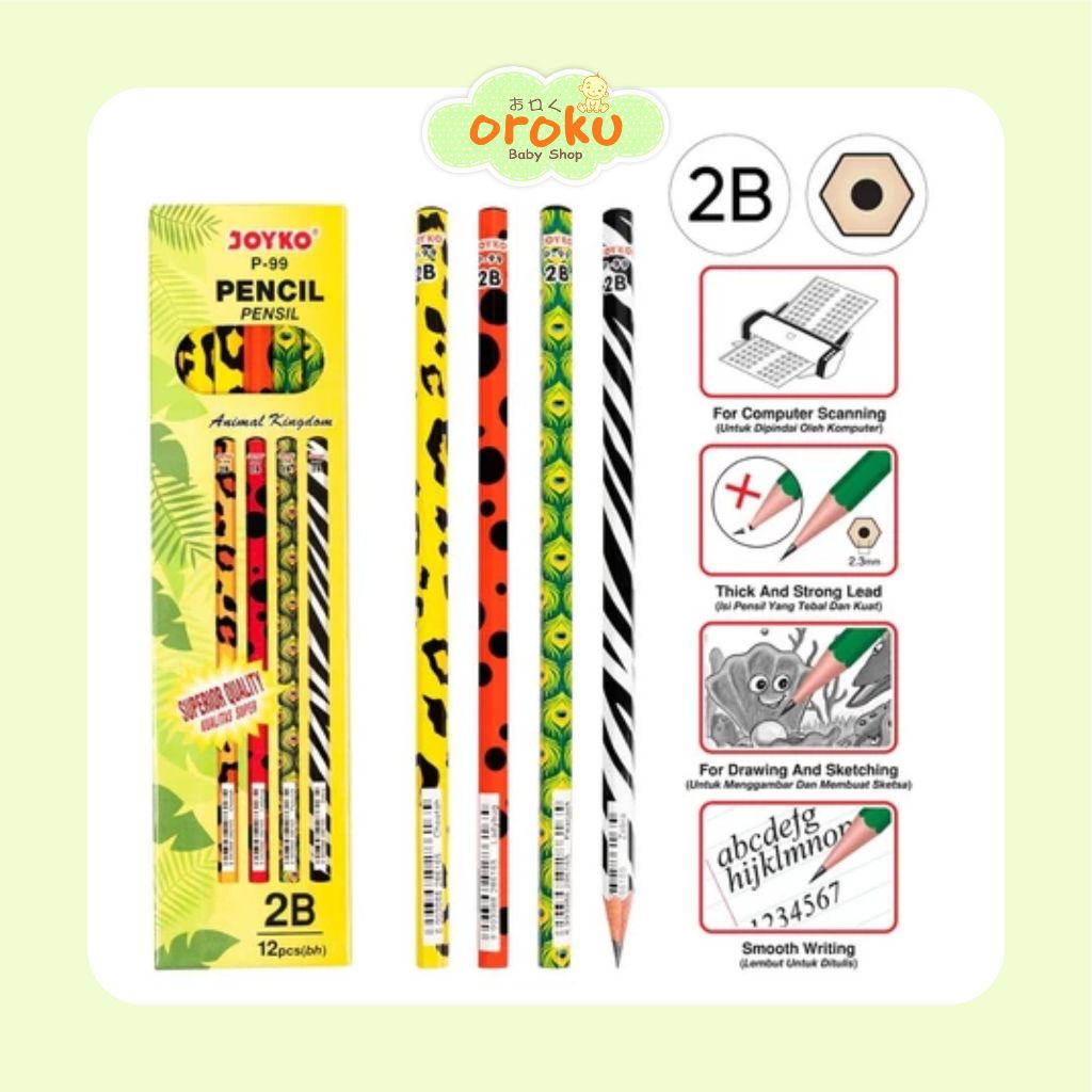 

JOYKO PENSIL P-99 2B ANIMAL ISI 12 / PENSIL / ALAT TULIS