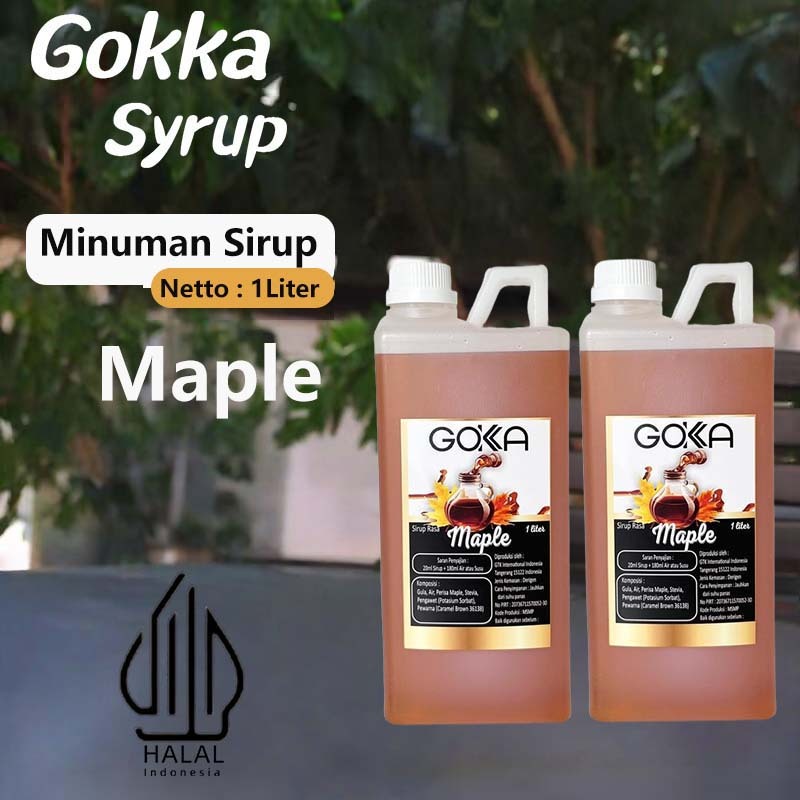 

GOKKA Sirup Cair Konsentrat Minuman Maple - HALAL - 1L - Maple Syrup