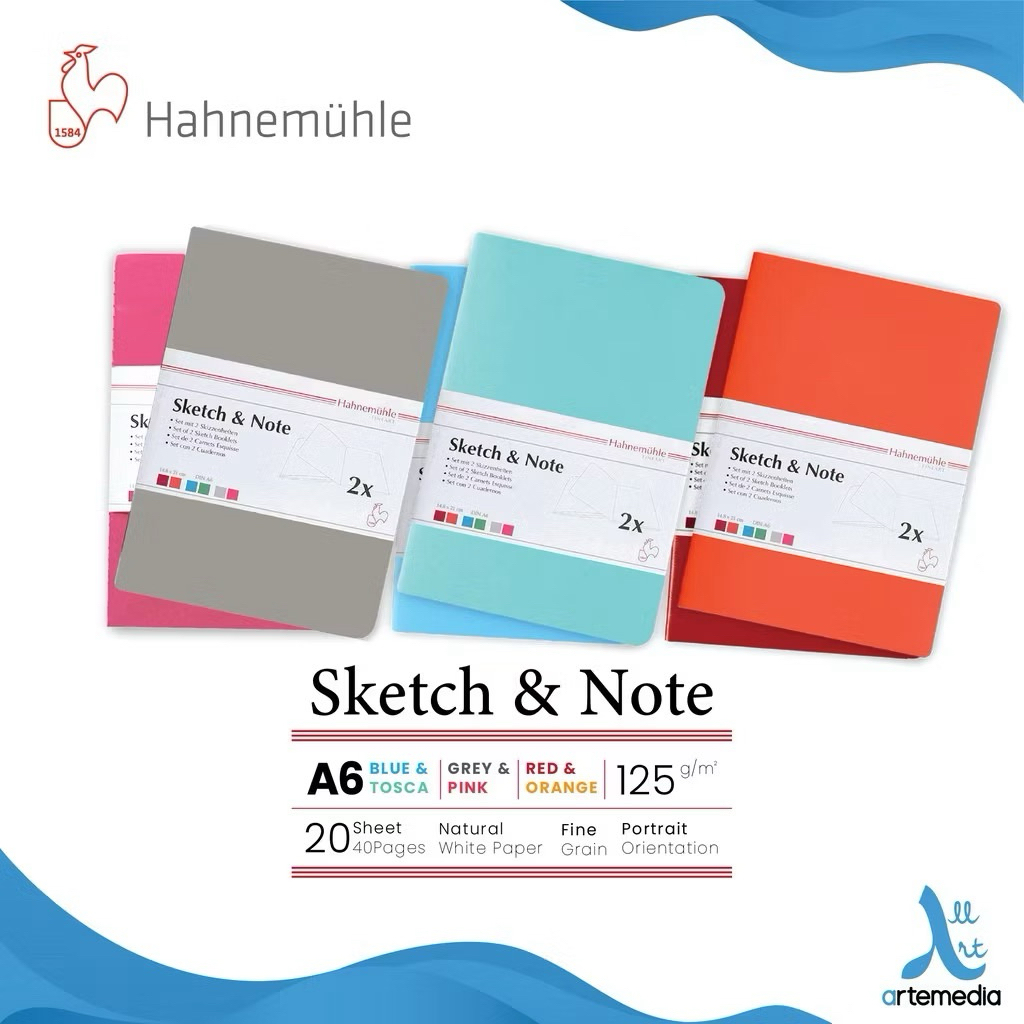 

Hahnemuhle Sketch & Note A6 Stitch Bound Sketchbook Grey and Pink