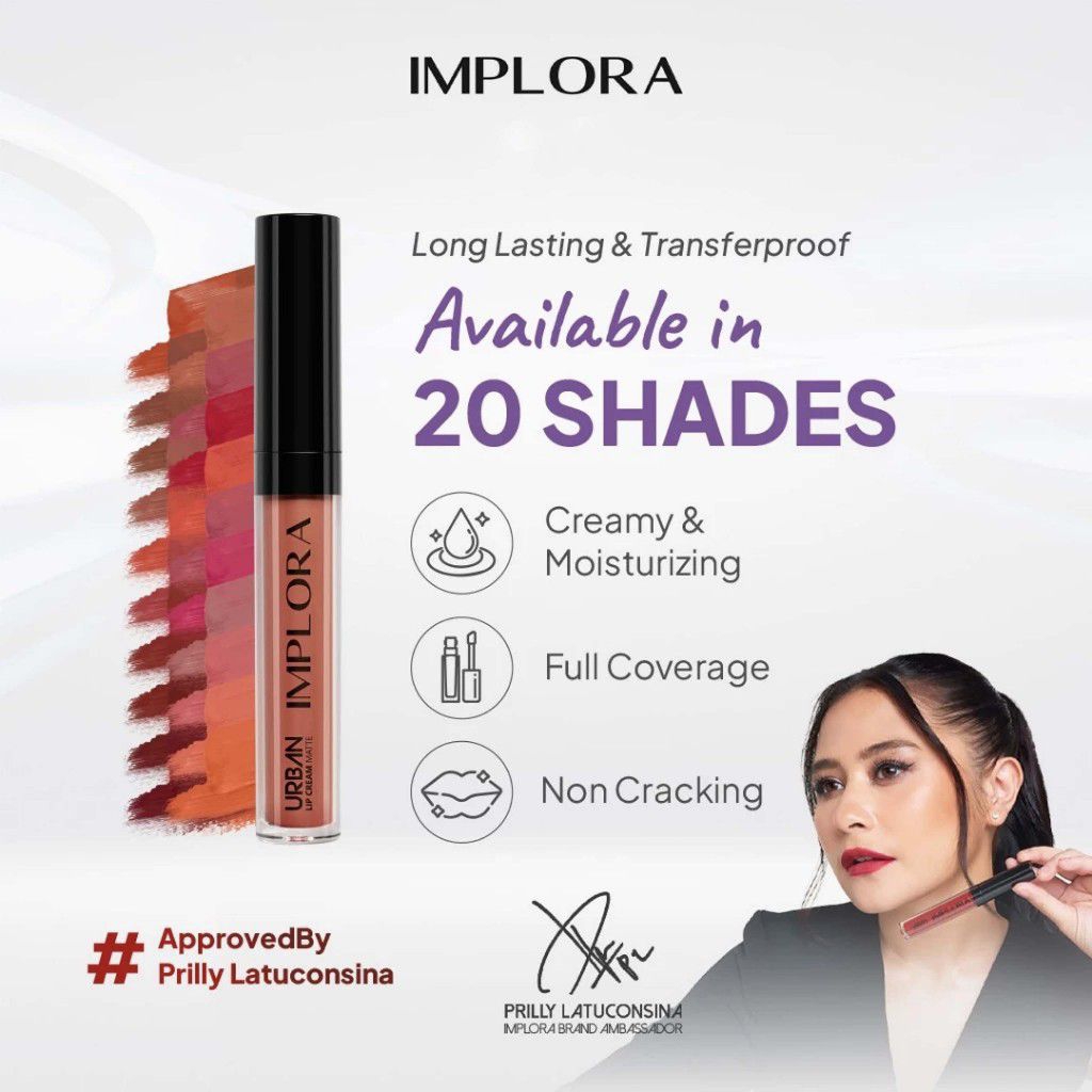 9.9 || IMPLORA Urban Lip Cream Matte Lip Velvet Lipcream Lipstick Lipstik Gloss Liquid