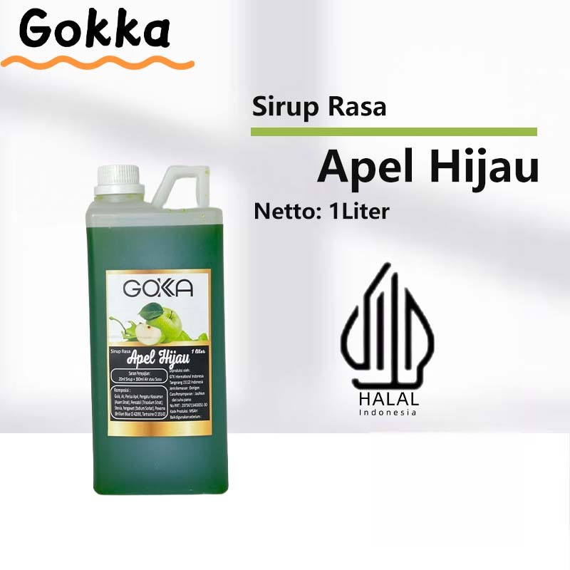 

Gokka Apel Hijau Sirup Minuman 1L - Apel Hijau Flavor Syrup / Sirup Apel Hijau
