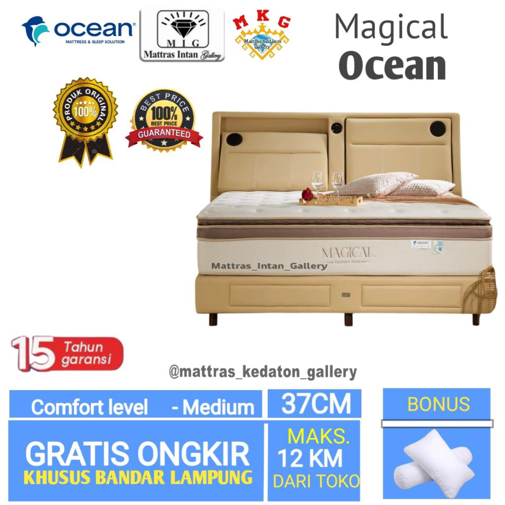 Kasur Ocean Springbed Magical Memotech Latex T37 Cm - kasur spring bed ocean Spring bed size 160 - 1