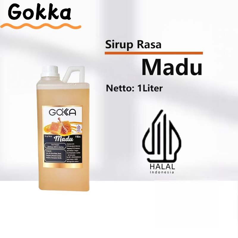 

Gokka Madu Sirup Minuman 1L - Madu Flavor Syrup / Sirup Madu