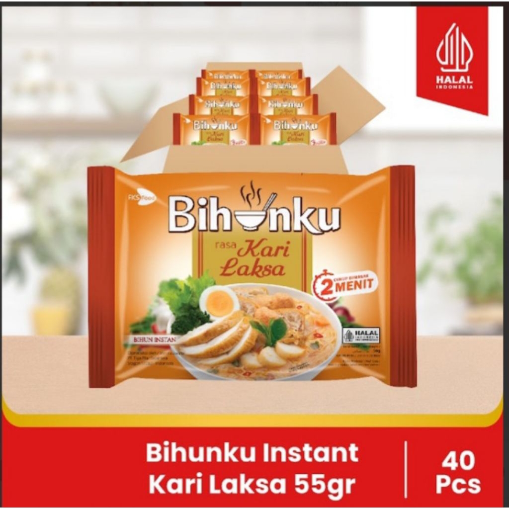 

Bihunku Instan - Kari Laksa - 1 Karton - 40 Pcs - 55gr