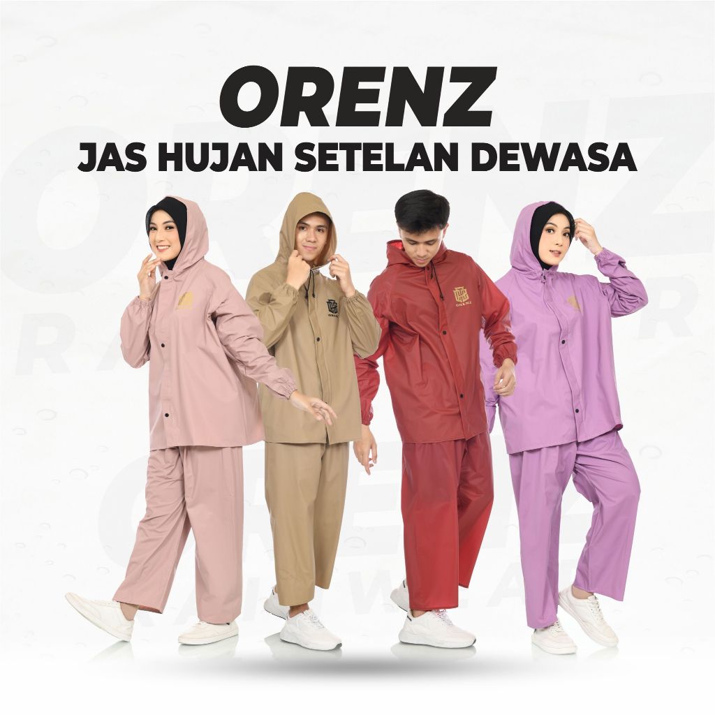 RAINCOAT  JAS HUJAN SETELAN PRIA WANITA ORENZ ORIGINAL PVC PREMIUM TEBAL LENTUR