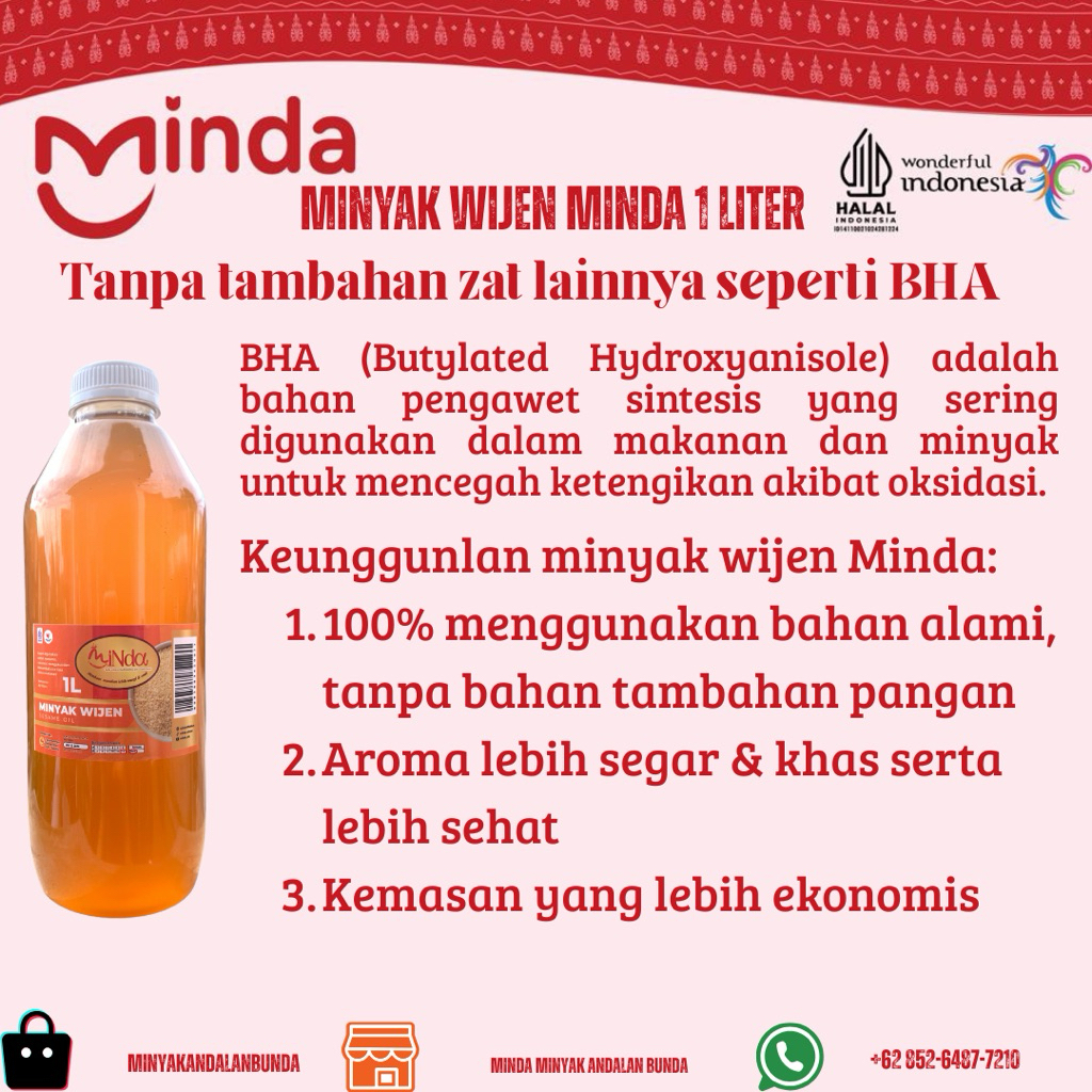 

Minyak wijen Minda 1 Liter