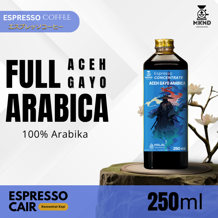 

MKND COFFEE ROASTERY - Kopi Arabika Aceh Gayo Espresso Cair 250ML | Konsentrat Kopi Espresso Medium Dark Roast