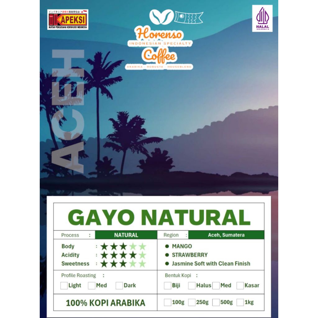 

Biji Kopi Arabica Gayo Natural