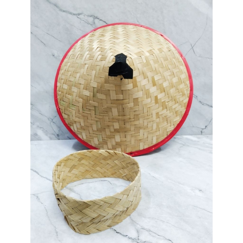 TOPI TANI / TOPI CAPING PETANI / TOPI BERKEBUN / TOPI ANYAMAN BAMBU KERUCUT