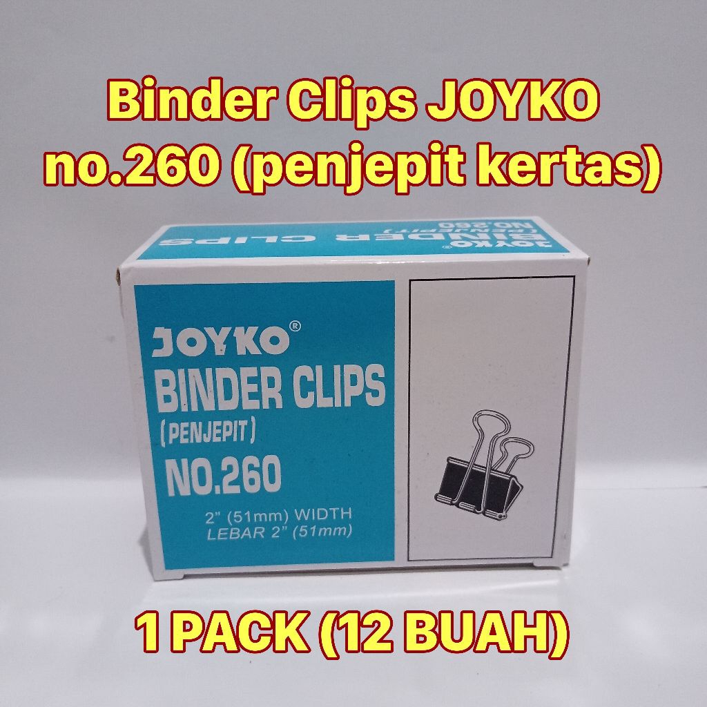 

Binder Clips JOYKO no.260 penjepit kertas 1pack (12 buah)