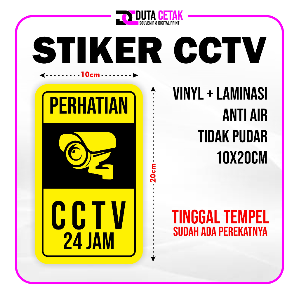 

Cetak Stiker CCTV 24 jam Bahan Anti air dan tidak pudar