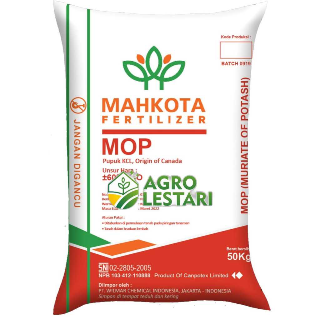 PUPUK KCL MOP MAHKOTA 1 kg Repack / PUPUK KCL