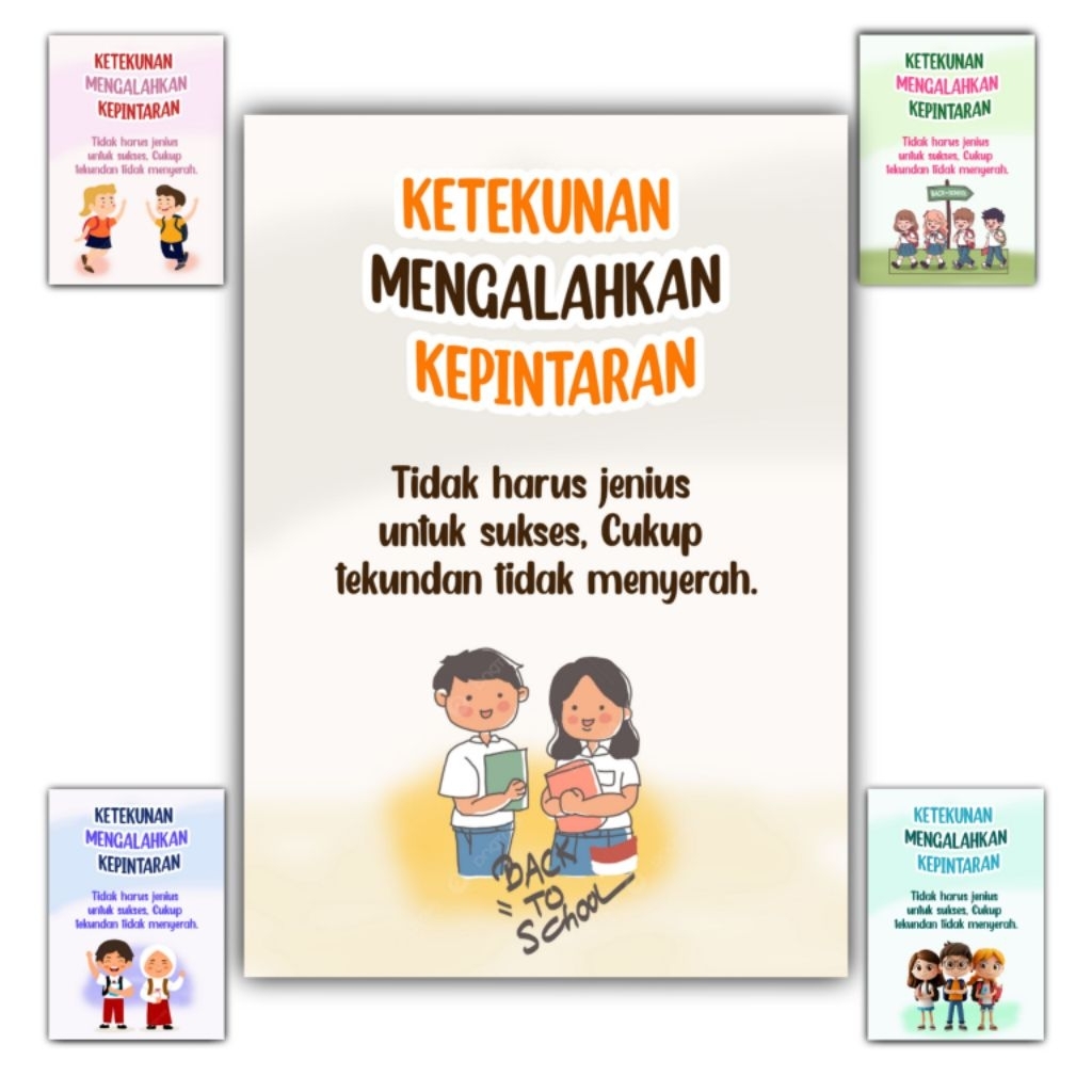 Hiasan dinding Quotes KETEKUNAN MENGALAHKAN KEPINTARAN Size 20x14 cm Poster dinding kata kata motiva