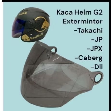 Kaca Visor Helm G2 Exterminator JP5 / JPX Takachi Hitam Bening