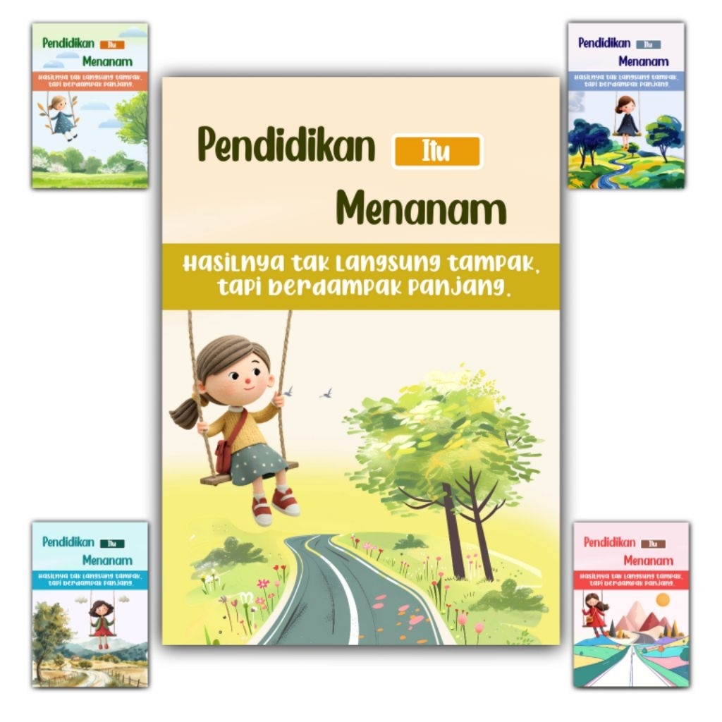 Hiasan dinding Quotes PENDIDIKAN ITU MENANAM Size 20x14 cm Poster dinding kata kata motivasi gantung