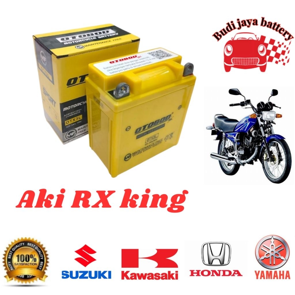 Aki RX king satria hiu 2 tak aki kering