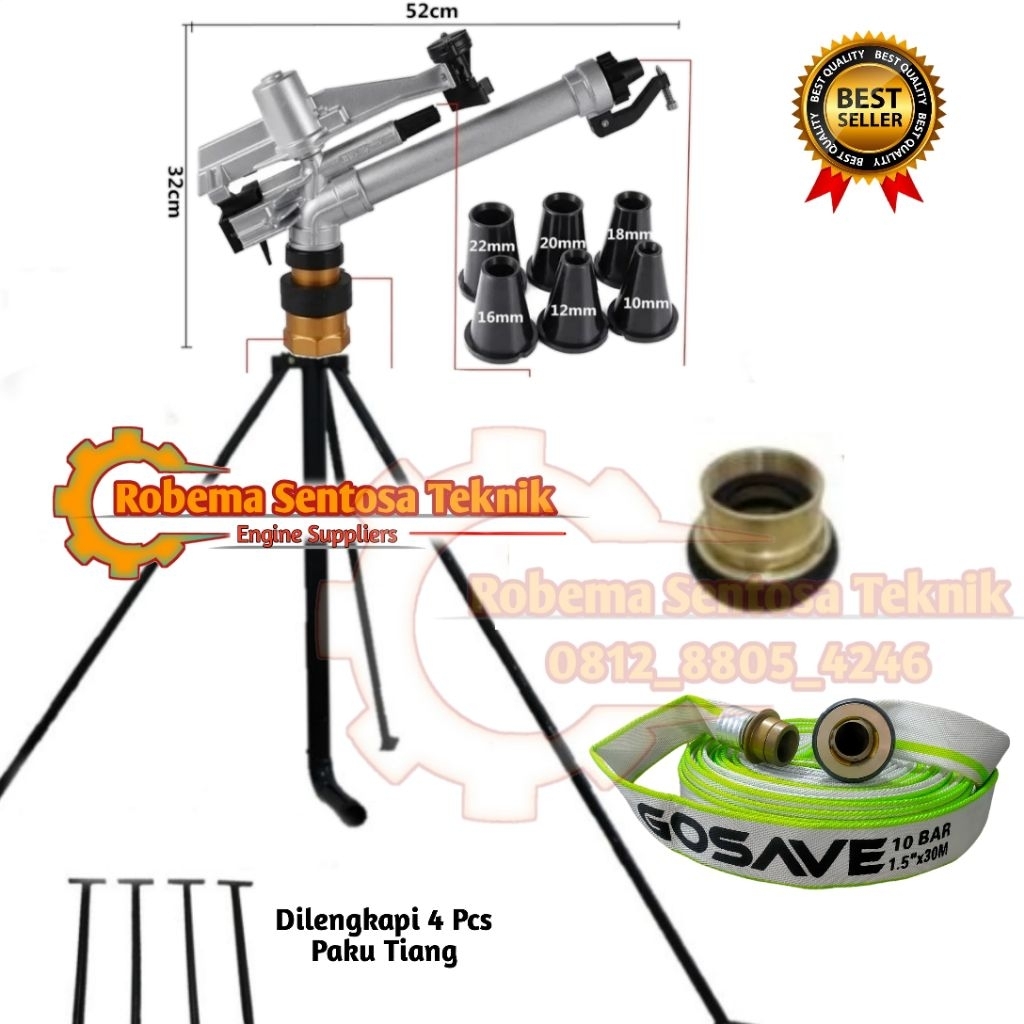 Paket Tiang Sprinkler big gun 2 inch - Tanpa mesin
