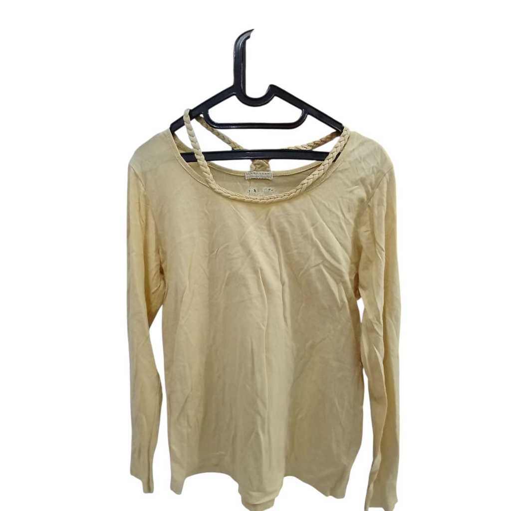 kaos wanita lengan panjang kuning PL