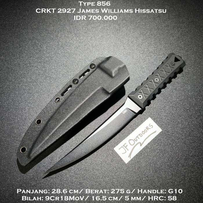 Pisau EDC Fixed Blade CRKT James Williams Hissatsu Kwaiken With Kydex