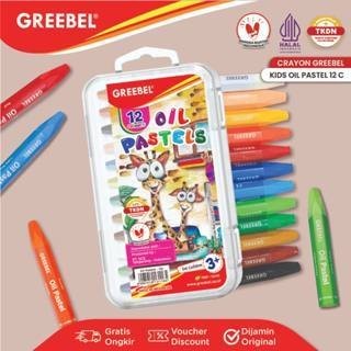 

( PAKET 12 PCS ) GREEBEL Crayon Krayon 12/18/24/36/48/55 Warna / Kids Oil Pastel Krayon