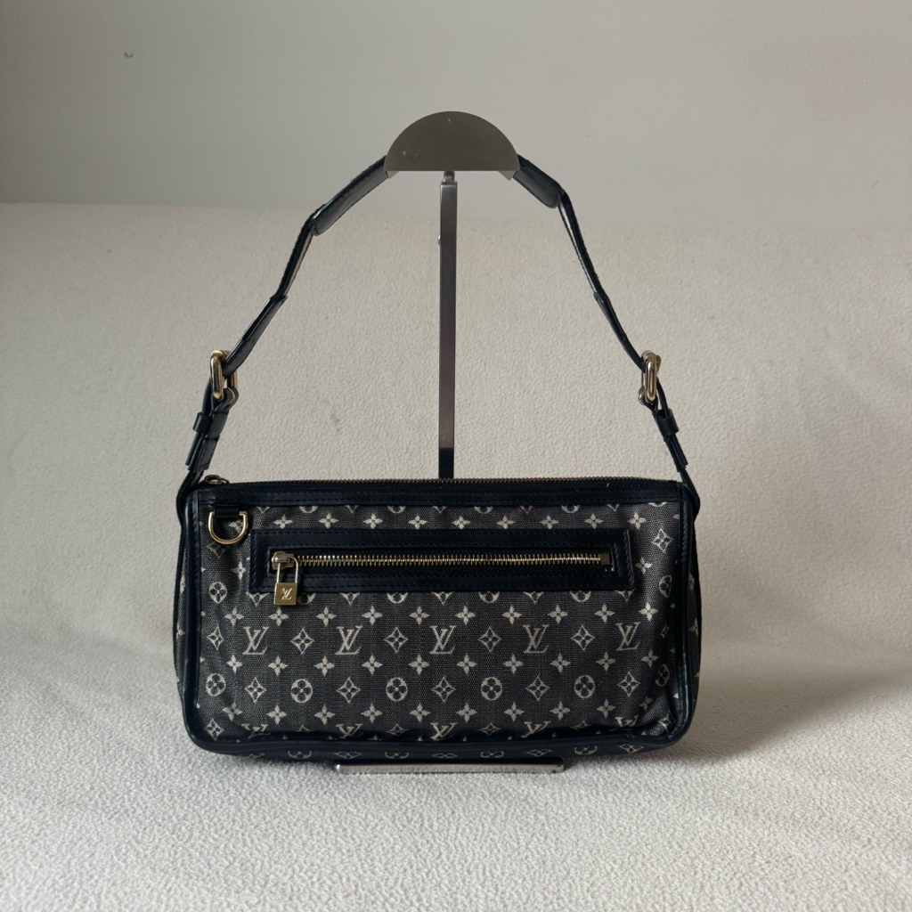 LV*** Black Monogram Mini Lin Pochette Kathleen Bag