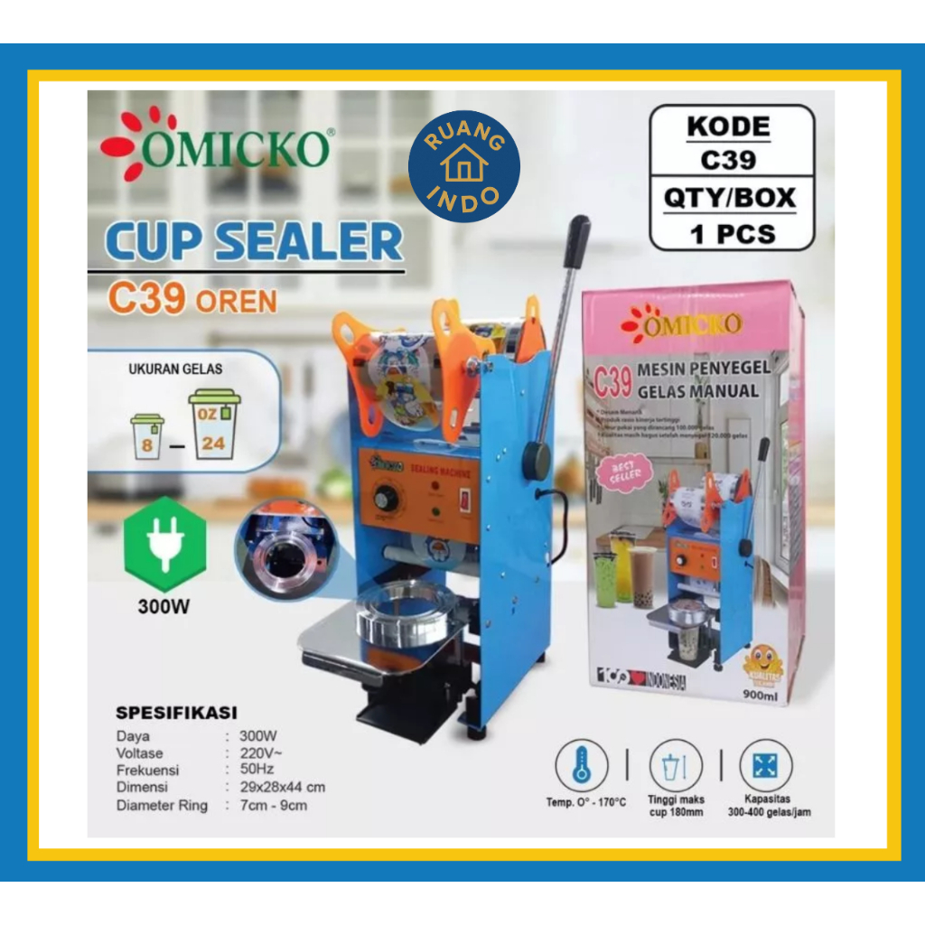 Mesin Press Gelas Plastik Otomatis - Alat Press Gelas Plastik Model C35, C37, C39 Merek Omicko