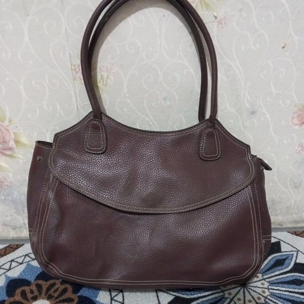 Tas Wanita handbag Kulit Sintetis Coklat Tua