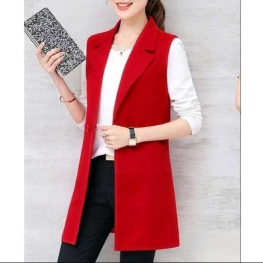 Rompi Wanita Korean Style Vest Blazer Tanpa Lengan / Blazer Wanita Korea Lekton