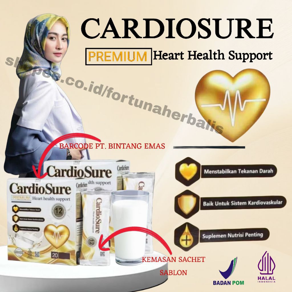 

CARDIOSURE Milk Susu Asli 100% Original Susu Herbal Atasi Hipertensi Jantung Koroner Struk Kolesterol Asam Urat