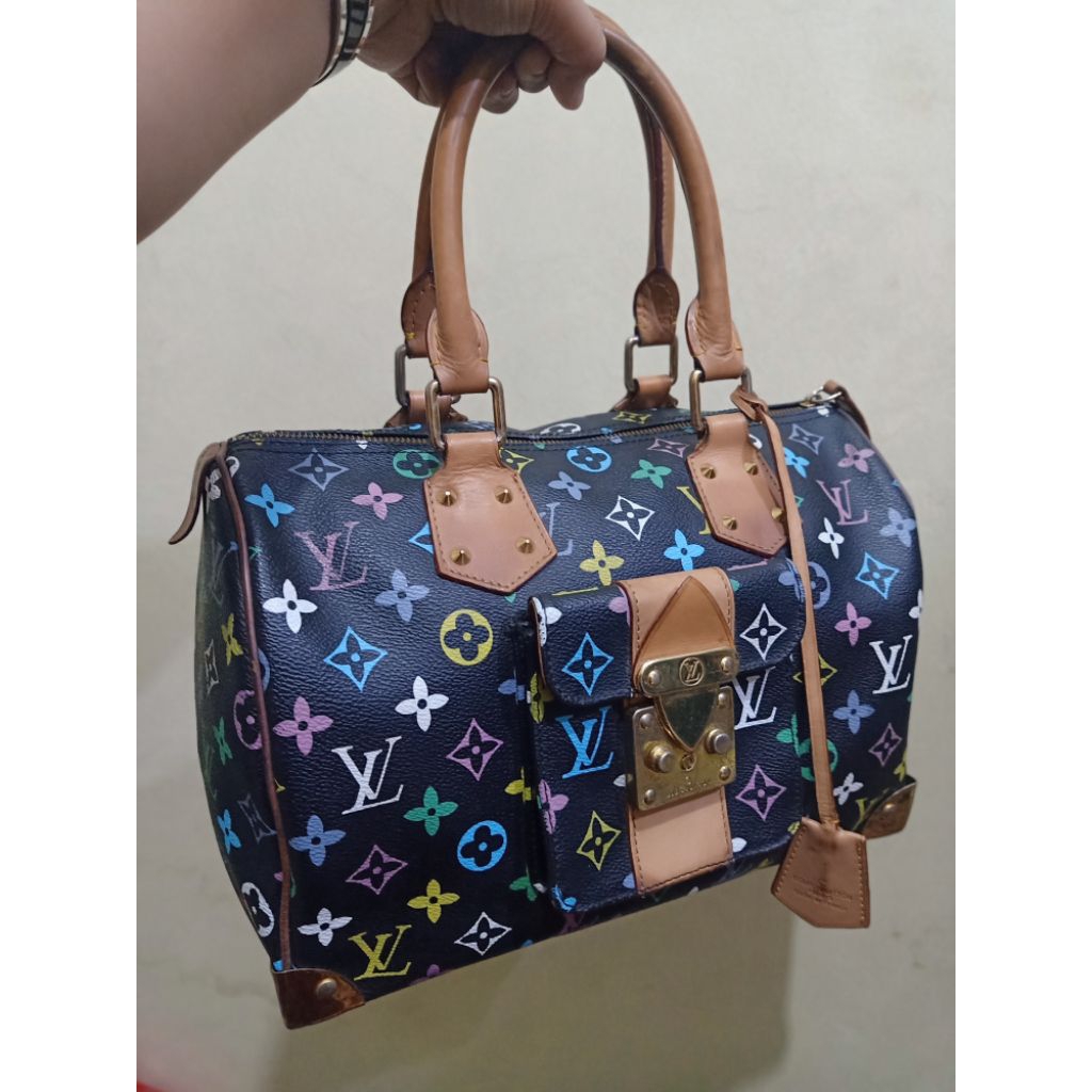 LV Speedy Multicolour Black 2003 Preloved