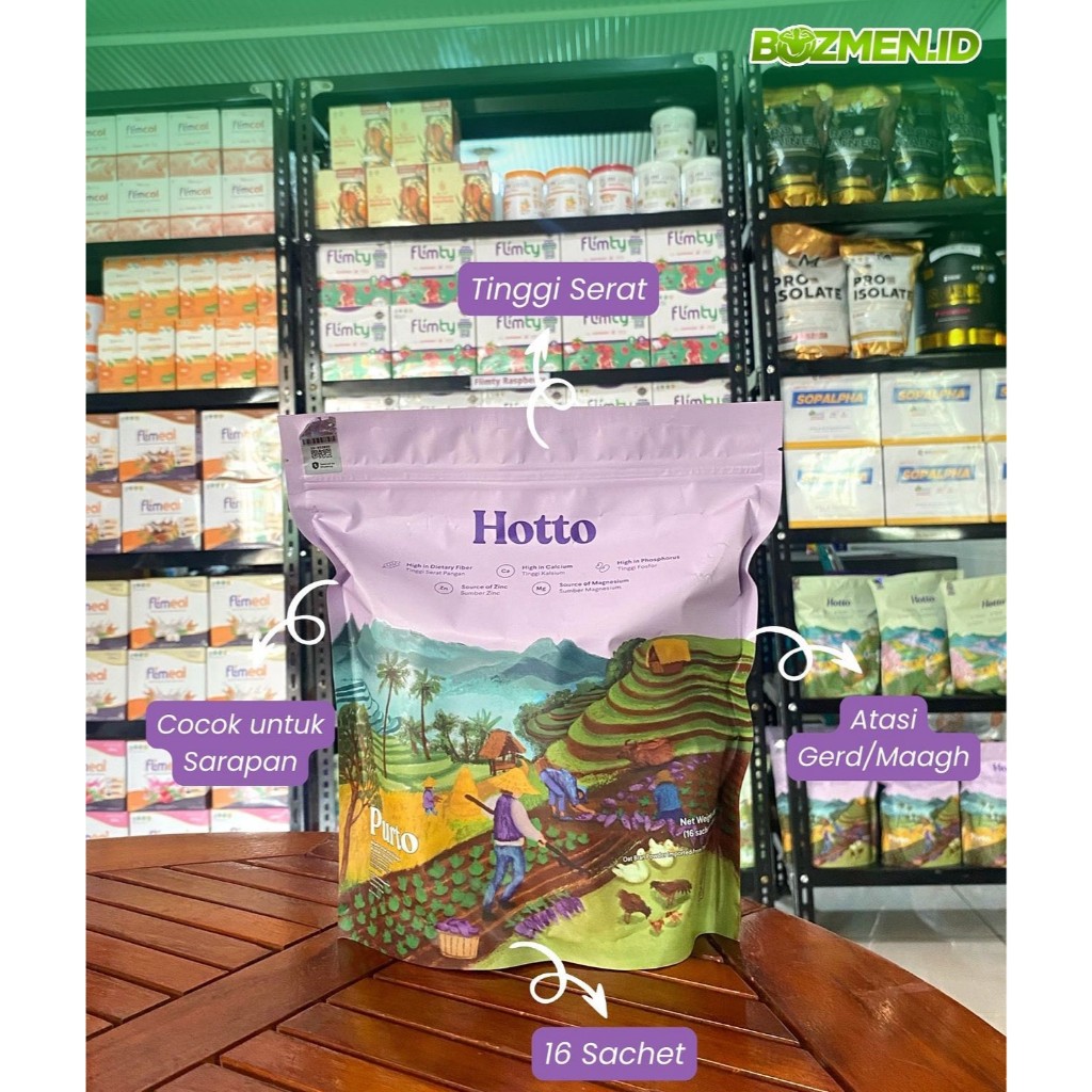 

Hotto Purto Official Store, Hotto Purto Oat Multigrain Ubi Ungu, 1 POUCH (16 Sachet) BPOM HALAL, Hotto Purto Asam Lambung (Gerd), Hotto Purto Malang