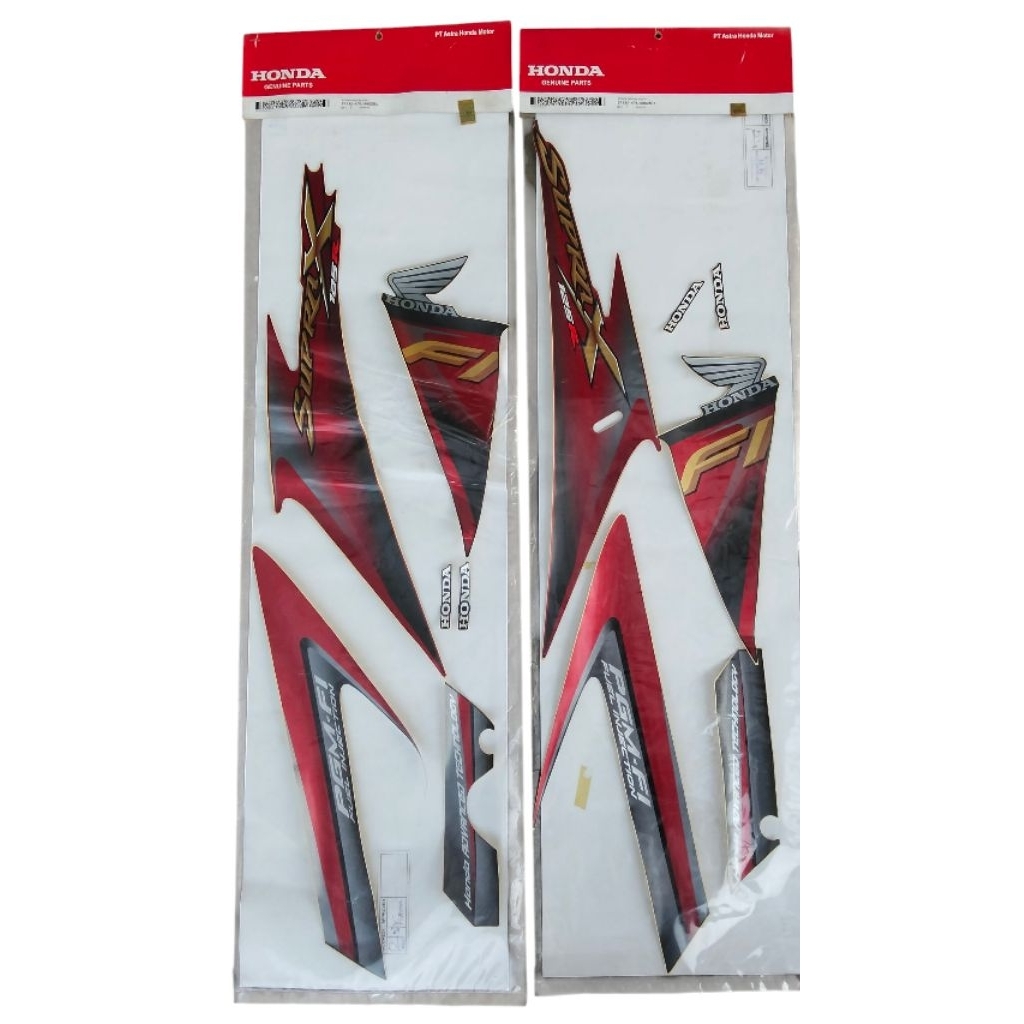 STRIPING ORI SUPRA X 125 FI 2010- 2011 MERAH HITAM