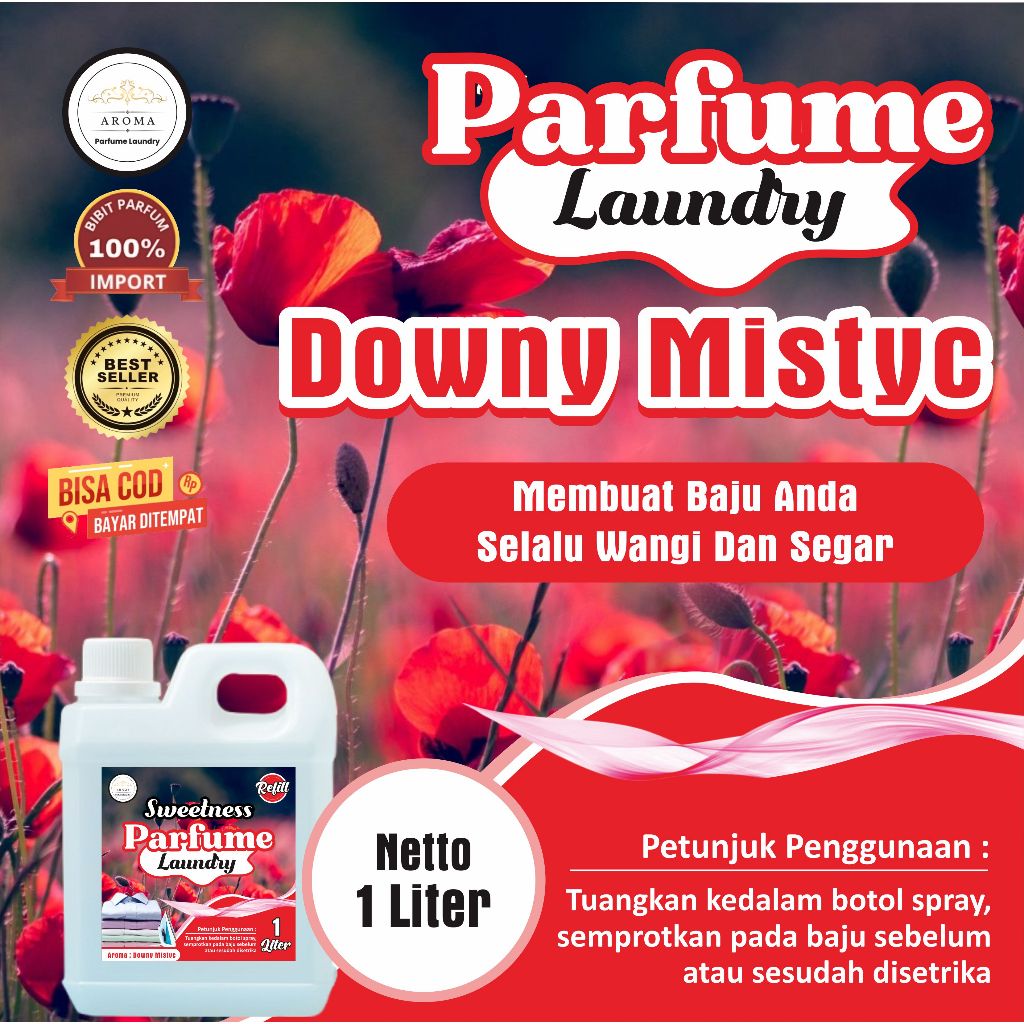 Parfum Laundry Aroma Dwony Mistyc 1 Liter / Parfum Laundry Tahan Lama / Bibit Parfum Impor Grade A