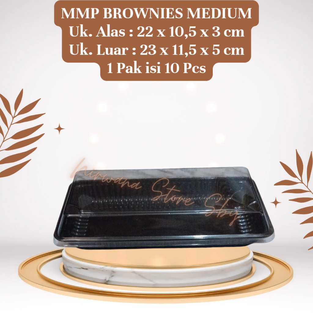 (10 Pcs) MMP BROWNIES MEDIUM | Mika Kue / 22x10,5x5 cm / Mika Puding