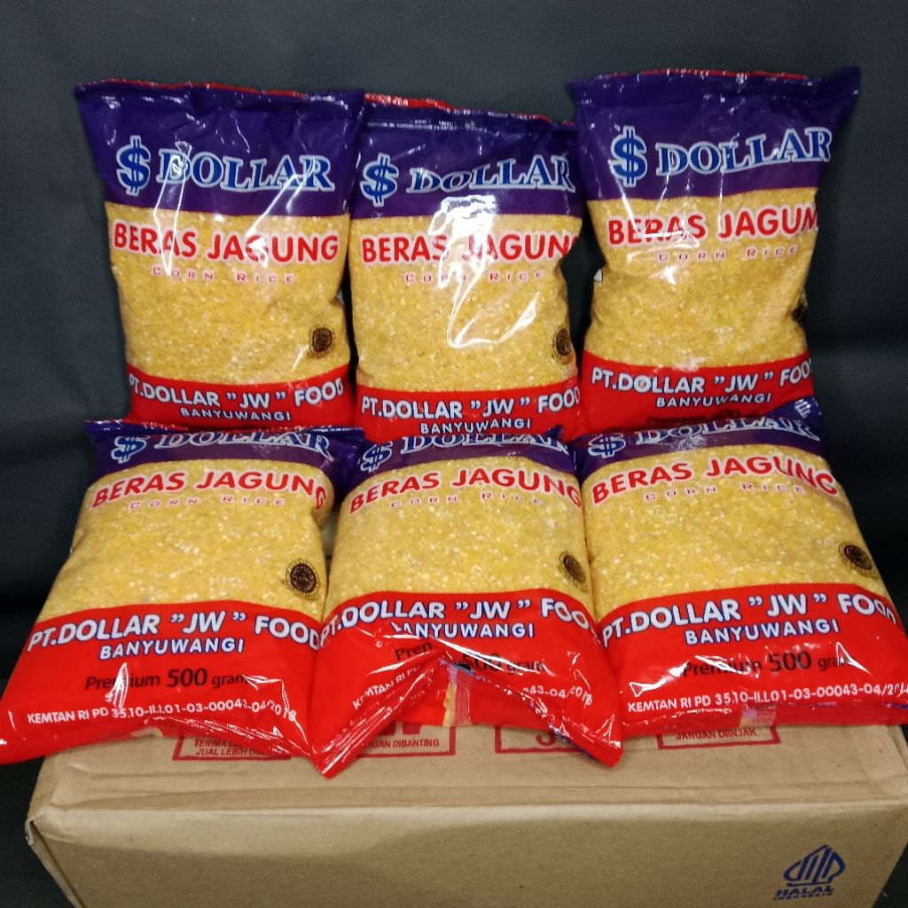 

10 kg / 1 dus isi 20 bungkus beras jagung dollar premium - beras jagung super