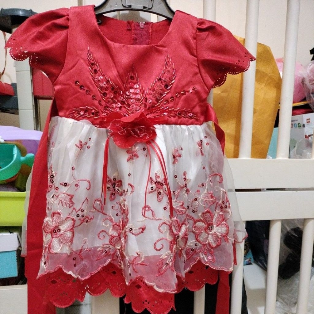 dress gaun gown bayi setahun PL