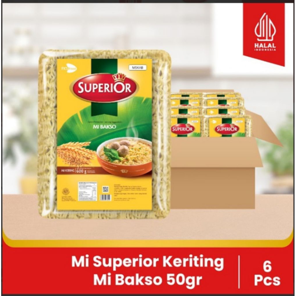 

Paket Bundling - Mi Superior Keriting - Mi Bakso - 12 Keping - 50gr - 6pcs