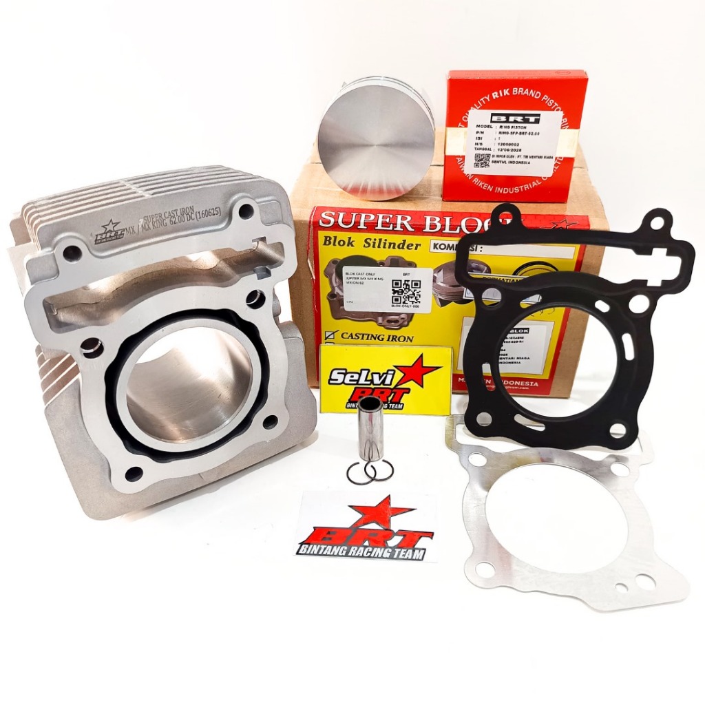 BLOK SET PISTON CASTING 62.00 PIN 14 BRT JUPITER MX R15 MX KING VIXION OLD NVL NVA XABRE BOREUP