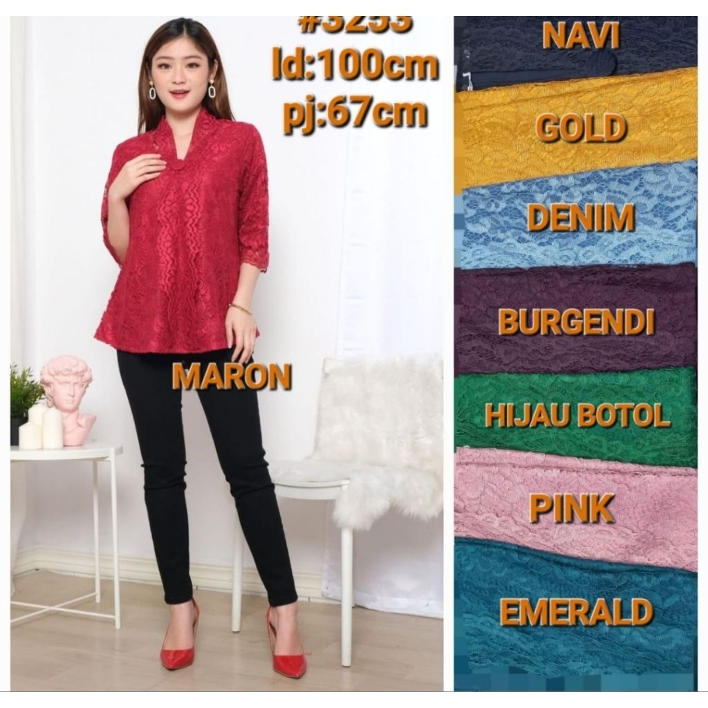 atasan wanita brokat renda mewah