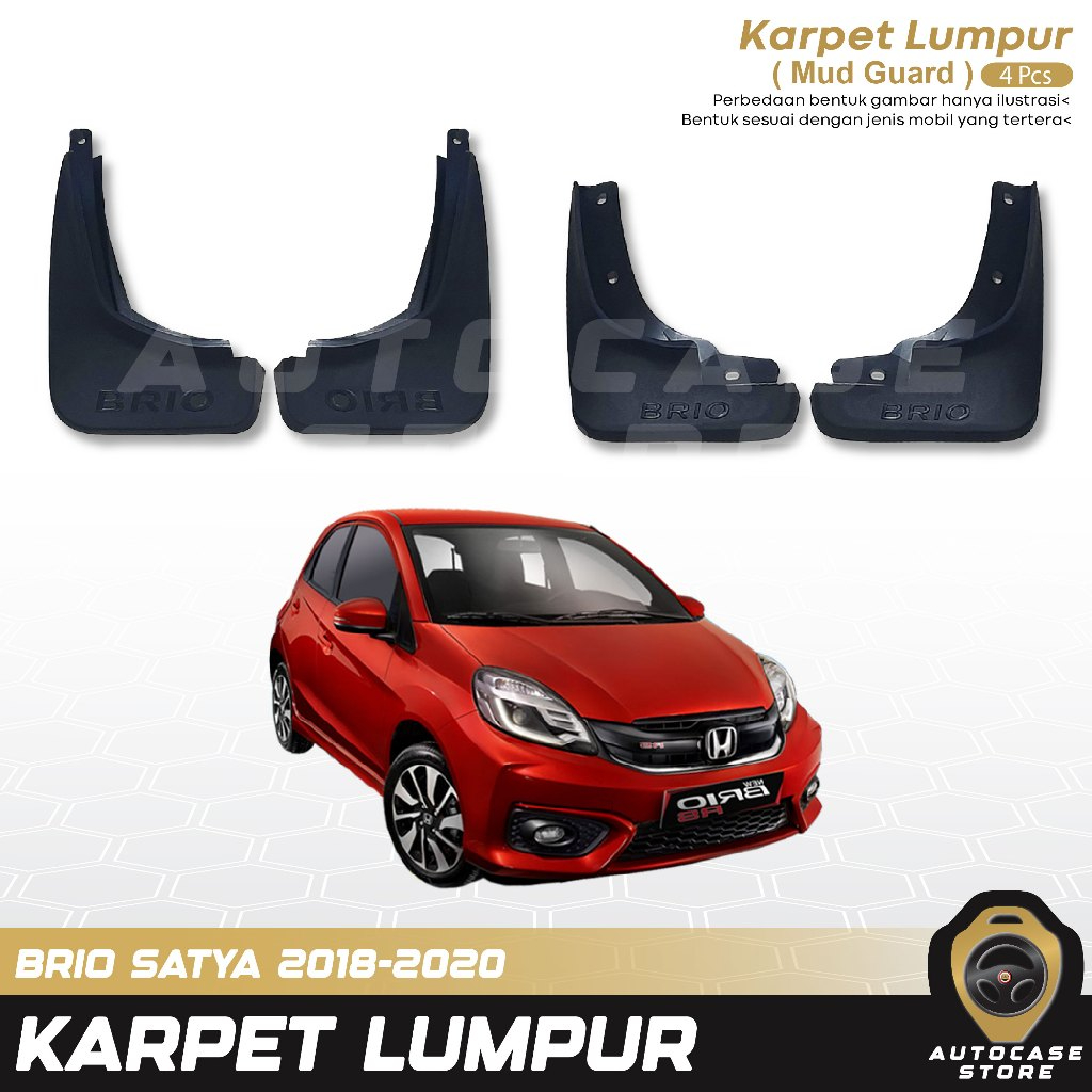 KARPET LUMPUR BRIO SATYA 2018 2019 2020 2021 2022 2023 2024 2025 UP 1SET 4PCS PNP AKSESORIS MOBIL