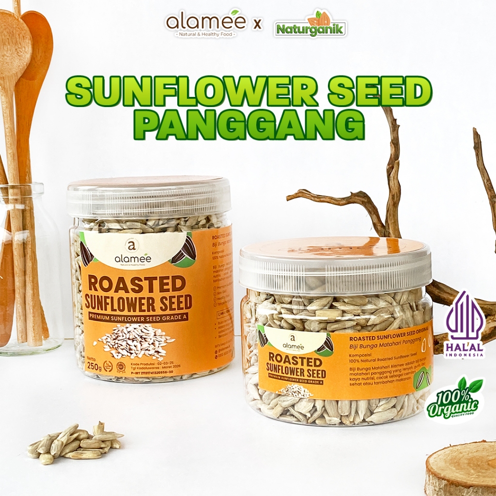 

ALAMEE Roasted Sunflower Seed Biji Bunga Matahari Kupas Oven Kuaci Panggang Naturganik