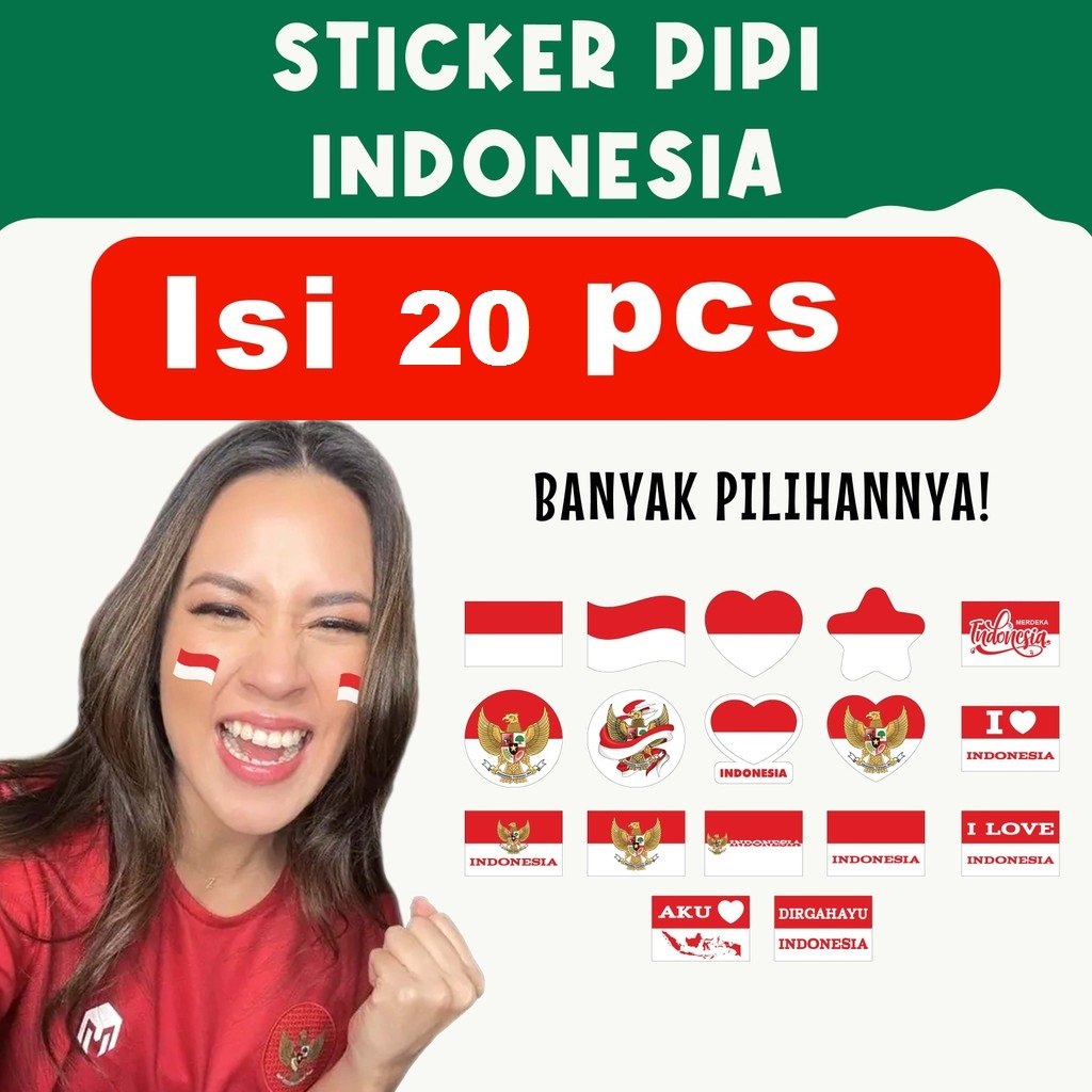 

Sticker Bendera Pipi INDONESIA isi 100pcs Kemerdekaan 17 Agustus Agustusan – Desain Nasionalis, Material Berkualitas