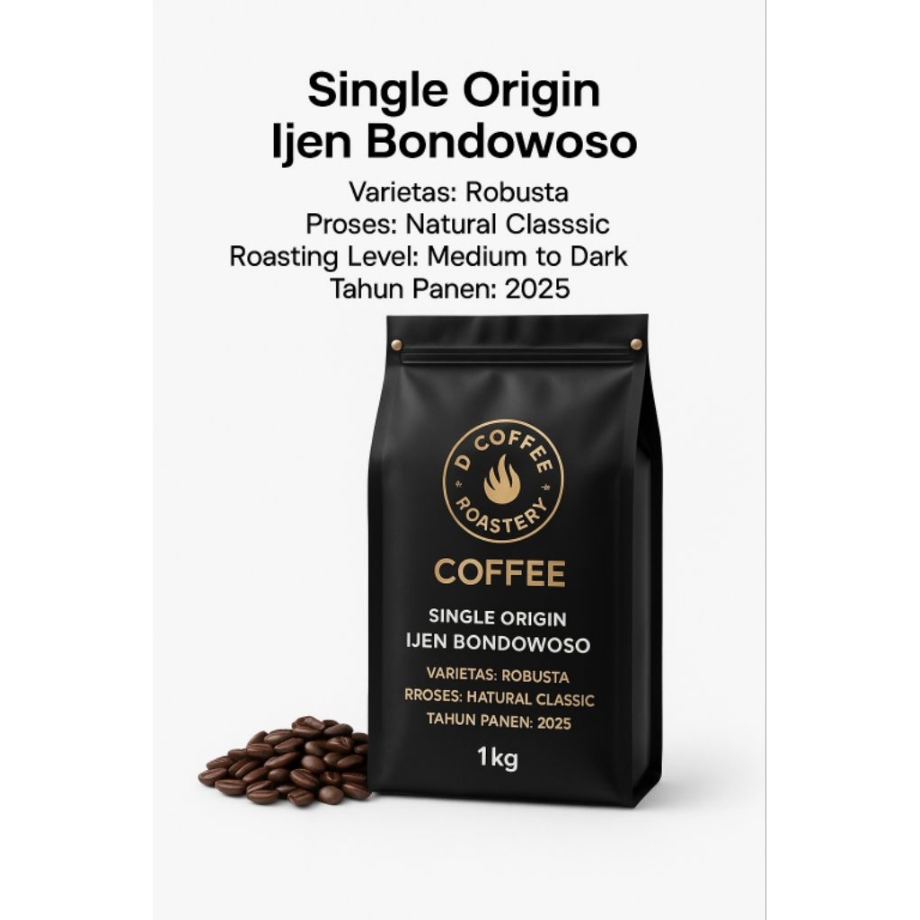 

Biji Kopi Robusta Ijen 1kg - ROAST BEAN Natural Process Medium Dark Roast | Kopi Ijen Asli Muraah