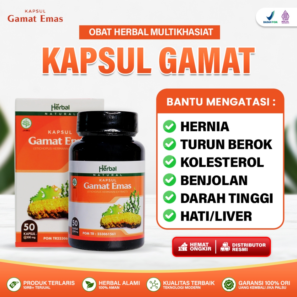 Kapsul Gamat Emas - Jelly Gamat Kapsul - Kapsul gamat Mas Terlaris 100% Original Gamat Kapsul Multi 