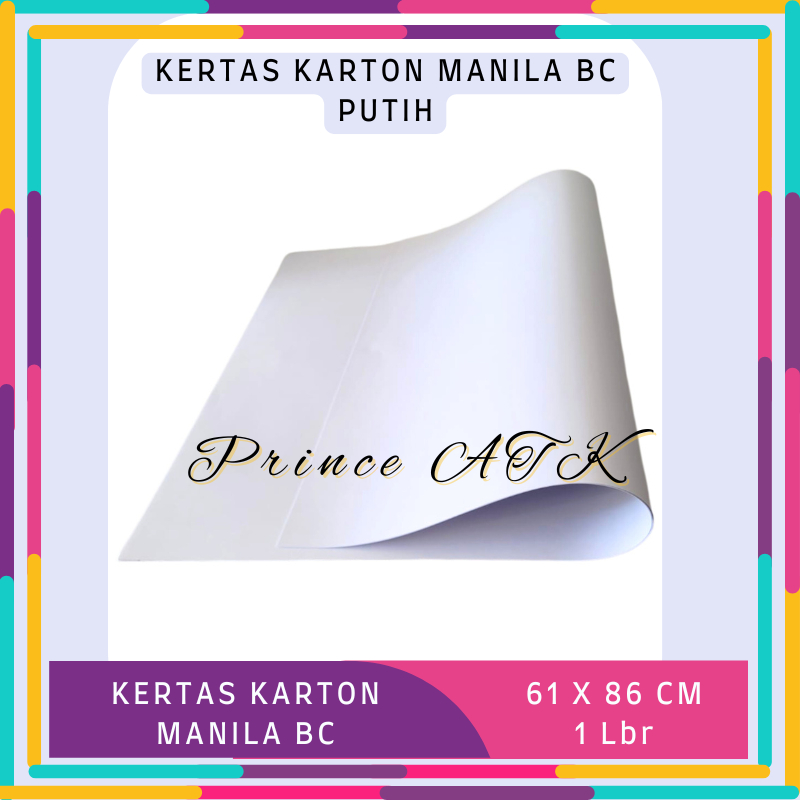 

[1 lbr] KERTAS KARTON MANILA BC UKURAN 61 X 86 CM WARNA PUTIH SAJA