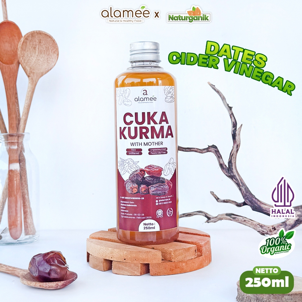 

ALAMEE Cuka Kurma With Mother Original Dates Cider Vinegar Fermentasi Probiotik Herbal 250ml Naturganik